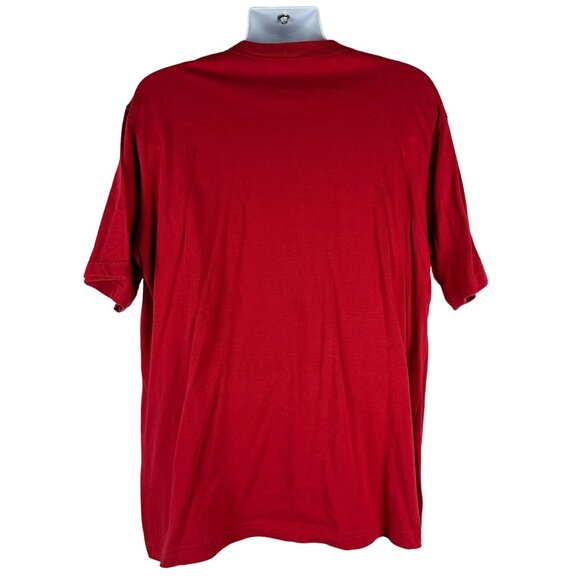 Falls Creek Mens Red Henley T-Shirt Size L 100% Cotton Made In Pakistan - Picture 2 of 5